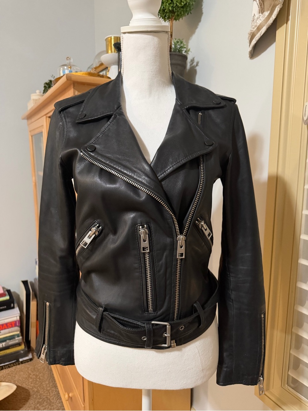 All Saints Balfern Leather Jacket Size 4